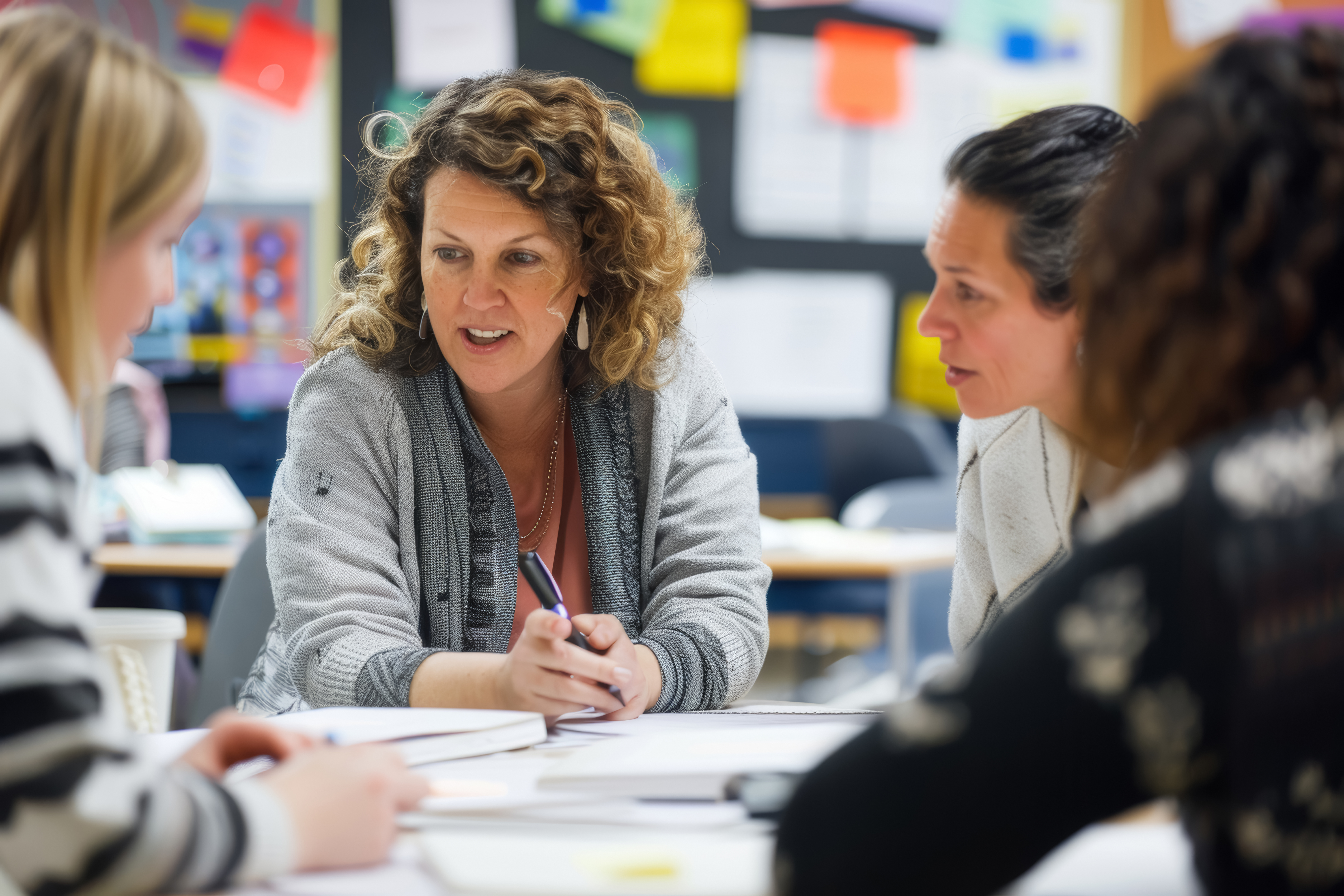 Educators collaborating in a small group session